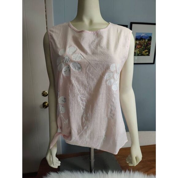 CBR 100% polyester sleeveless printed top with tie at side, new with tags, women - Picture 1 of 6
